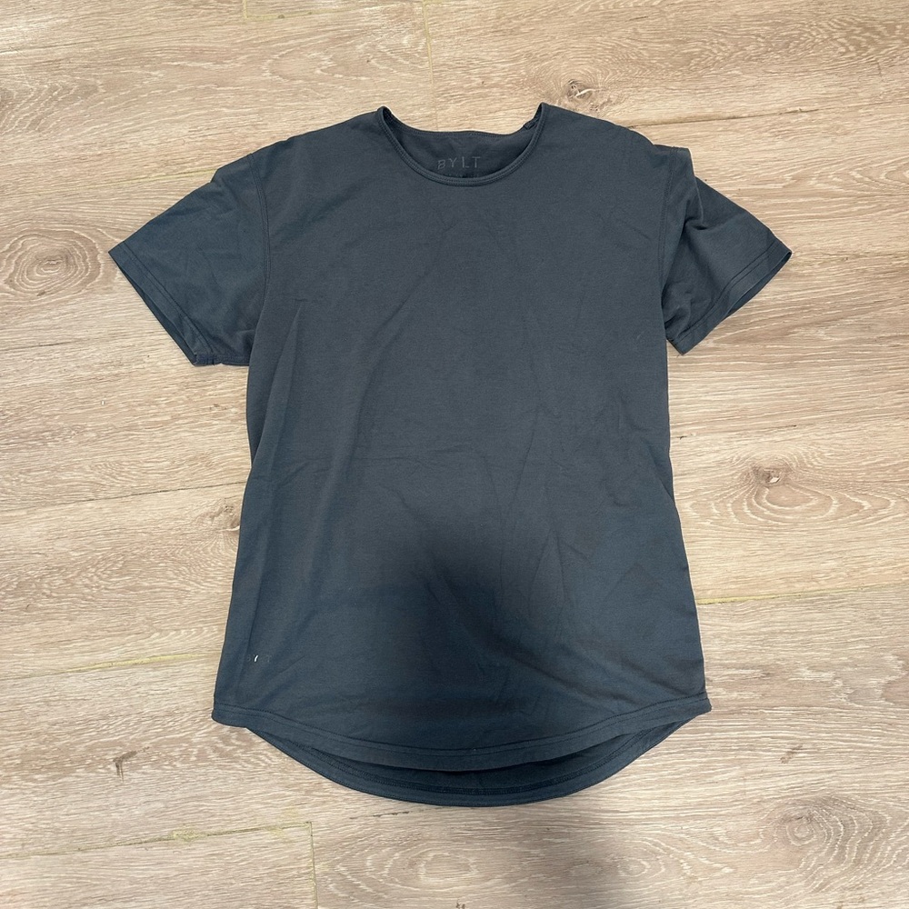 BYLT Basics Charcoal Short Sleeve Drop Cut